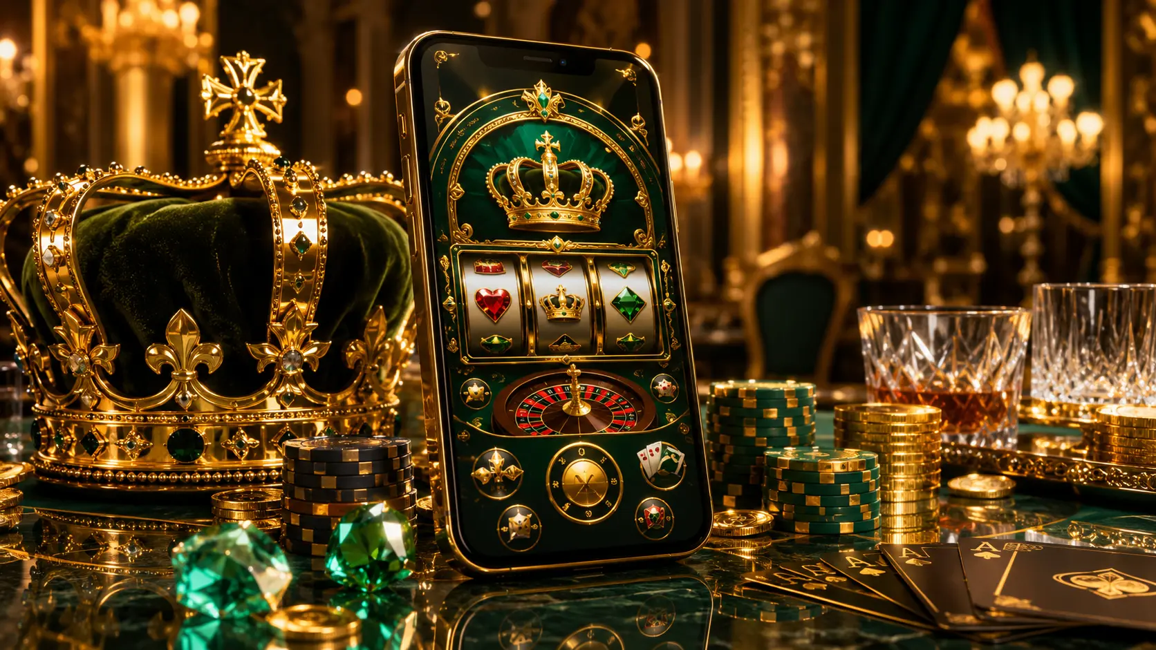 Golden Crown on a smartphone